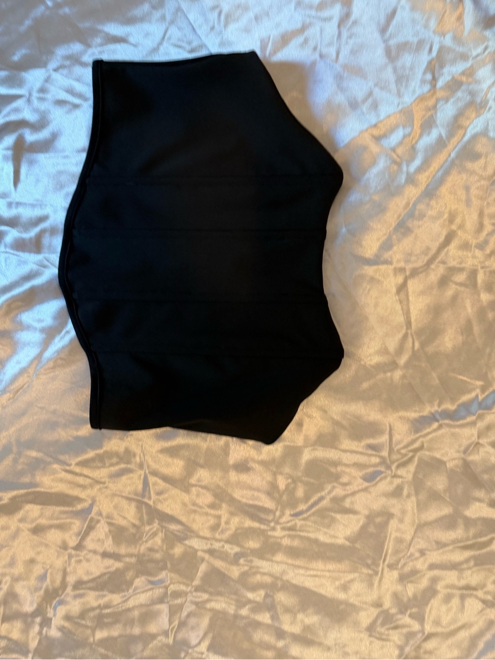 2xl Black Structured Bustier Crop Top